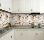 JAAMSO ROYALS White and Brown Marbel DesignVinyl Oil Proof Rust Proof Kitchen Wallpaper (100 CM X 60 CM )