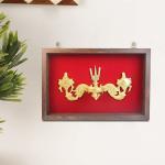 ARTVARKO Handmade Shankh Chakra Namah Tilak Oil Diya Lamp - 44.5 x 10.2 x 29.2cm