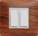 Kolors 18 Module, Modular Switch Plate [Only Cover Plate is Included], with Inner Plate, Polycarbonate, Nutmeg Oak Wood [KBC Selekt]