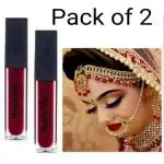 Groovs Matte Me Long Lasting | Waterproof | Liquid Matte Lip Color (upto 12 hours Stay) (Maroon Colour 2 Lipstick) Pack of 2