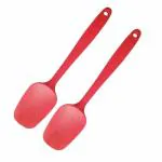 KitchenFest 11 Inch Large Non-Stick Heat-Resistant BPA Free Silicone Spatula Turner Spoon - 2 Piece