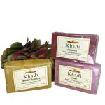 Khadi India Everglow Herbal Rose/Haldi Chandan/Shikakai Soap (Pack of 10)