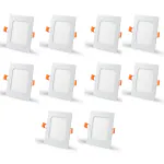 D'Mak LED Square False Ceiling Conceal Panel Light for POP Color-White (15 Wattt, 10)