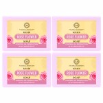 Ayusoul Ayurveda Khadi Herbal Natural Rose Bath Soap for Soothing & Natural Skin Pack of4