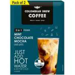 Colombian Brew Mint Chocolate Mocha Café Latte, Instant Coffee Powder Premix (3 in 1), 10 Sachets Box Pack of 2