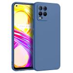 LIRAMARK Silicone Soft Back Cover Case for Realme 8 4G/Realme 8 Pro (Silicone Blue)