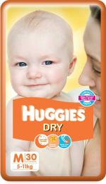 Huggies Baby Diapers Medium 30 Pieces.