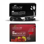 Oxyglow Herbals Oxyglow Herbals Charcoal Facial Kit 50G And Oxyglow Herbals Wine Facial Kit 53 Gm (Pack Of 2)