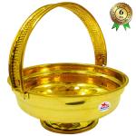 Nutristar Handmade Flower Basket Brass, Phool Butti, Gift Item 12.5xcm 12.5xcm 13xcm