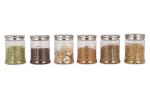 SAURA Crystal Storage Jar 200 ml 6 pc Set Steel Lid