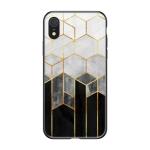 Qrioh Tricolor Pattern Glass Case for Apple iPhone XR