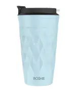 Rioware Vacuum Insulated Travel Coffee Mug with Lid Keeps Cold for 14 Hours and hot for 8 Hours Hustle-Free Lock System - Stainless Steel 350ml(Blue)
