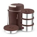 Trueware GRUB 4 Insulated Hot and Cold Lunch Box With 3 SS Container 300 ML Each & 1 SS Container 200ML