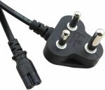 R3 German Black 3 Pin Power Cord 1.5 m for Monitor, Scanner and Printer
