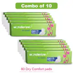 Wonderize Dry Comfort XL Sanitary Napkins for Women, 80 Pads (Combo of 10) Size - 275 mm
