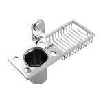 Tavish Soap Dish with Tumbler Holder Or Soap Case with Toothbrush Stand for Bathroom and Kitchen - TISSU-35 (Steel)