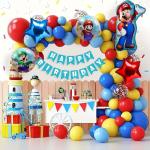 SPECIALYOU.IN Multicolour Theme Super Mario Balloons Garland Birthday Decorations Kit for Kids, Boys, Rainbow Birthday Balloons for Decorations, Super Mario Foil Balloon Set of 67Pcs