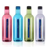 RANDAL Daily Use Water Bottles for Fridge, Home, Kitchen, Office, Gym, School, Outdoor, Etc, Plastic Water bottle 1 Litre, PET Material, 1000 ml, Multicolour, Set of 4pcs