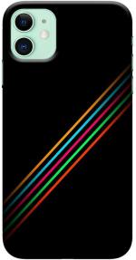 CustomEra Apple iPhone 11 Multicolour Rainbow Stripe Design Plastic Hard Case Back Cover