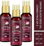 BAROUN Onion Black Seed Hair Oil for Hair Growth Repair Hair Oil 60 ml (pack of 3)