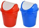 Kuber Industries Red, Blue Plastic Swing Lid Garbage Waste Dustbin (Set Of 2)