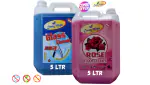 Dusty Might- Glass Cleaner with Shine Booster+Rose Floor Cleaner Disinfectant Phenyl combo - 5LTR+5LTR