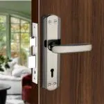 Solitech 7 Inches Mortise Door Lock Set for Home and Office (Black Silver Finish)