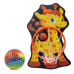 NHR Giraffe Face Printed Small Basket Ball kit Set with Ring for Kids, Playing Indoor Outdoor Basket Ball, Hanging Board with Net & Ball (Multicolor)