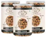 Healthy Treat Gur Chana 600g ( Pack of 3 - 200g Each ) | Jaggery Coated Chana | Gud Chana | Roasted Chickpeas with Natural Jaggery | Immunity Booster | Delicious and Healthy Gur Chana Snack | Perfect for Snacking Anytime
