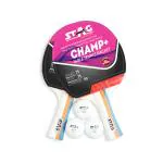 Stag Iconic Champs Professional Table Tennis Set with Premium White Balls, Precision Rackets for Ping Pong