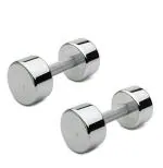 Body Maxx Stainless Steel Dumbbells 12.5Kg Chrome Round With Grip (Set Of 2)