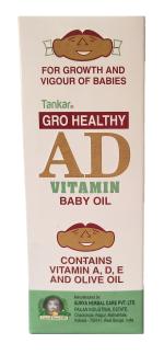 TANKAR Gro Healthy AD Vitamin Baby Oil, 170ML