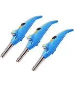 ProtosIndia.Net ( 3 Pcs ) Gas Lighter For Kitchen Stove , 2 in 1 Torch Dolphin Lighter Gas