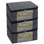 Homestrap Premium 3 Layer Cotton Multi Purpose Storage/ Clothes/ Saree Cover Bag (Navy Blue | Pack of 3)( Shark Tank Product ))