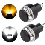 Eshopglee Yellow and White Handlebar Turn Signal LED Light Blinker Indicator for Bike and Motorcycle (pack of 6)