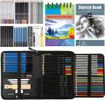Wynhard Colour Set Colour Pencils Set Drawing Pencils for Artists Kit Drawing Kit Pencil Colours Color Pencil Artist Kit Watercolor Pencils Sketch Pencils Set Charcoal Pencil Set Metallic Color 76 Pcs