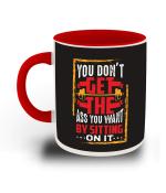 Whats Your Kick Fitness Theme Fitness Quotes Printed Red Ceramic Coffee and Tea Mug 325 ML
