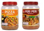 KOR Combo Of Pizza Masala 400g + Peri Peri Masala 400g (Pack Of 2) Italian Pizza Masala Pizza Pasta macaroni Noodle Masala Pizza Seasonings Exotic SpicesPerfect for Pop Corn, Pasta, Fries Seasoning