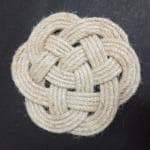 EKObee Jute Rope Nautical Turk's Head Knot Thump Design Handmade Coaster Set 4 Pcs Off-white