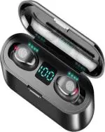 Digiwins F9 Earbuds with 2000 mAh Power Bank & ASAP Charge Bluetooth Headset (Black, True Wireless)