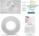 RANGPARIYA Grip Tape Strong Removable Washable and Re-usable Anti Slip Double Sided Transparent Tape 1 Meter Double Sided Tape Heavy Duty Adhesive Mounting Carpet Tape, Removable Traceless Washable Reusable Gel Grip Sticky Tape, Anti-Slip Gel Tape