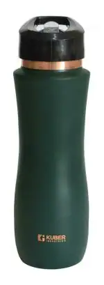 Kuber Industries Reusable Green Copper Water Bottle 750 ml