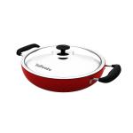 Tuffware Non Stick Aluminium Thick 3mm Deep Kadai With Stainless Steel Lid 1.9 L