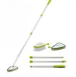 Hasthip White Bathroom Cleaning Brush With Long Extendable Handle And 1 Sponge Head Bristles Stiff