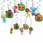 Party Propz Cocomelon Theme Birthday Decoration Swirls Hanging -11 Pcs