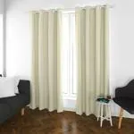 Parda Online Off White Blackout Solid Eyelet Window Curtain 5ft, (Pack of 2)