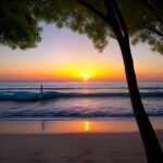 Love Creation A4 Size poster print for creative wall art- dusk-at-the-beach-7606( Sticker)