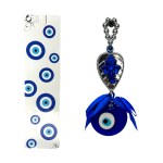 DECOR CULTURE Crystal healing Blue Evil Eye For Wall Hanging / Growth and health (17x5x2 Cms)_(EE307)