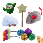Emily Pets Cat Toy Set Catnip Candy, Balls Toys, Plush toy For Cats & Kittens (Pack of 6, Color May Vary)