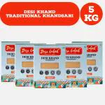 Desi Label Organic Desi Khand khandsari Natural & Unprocessed Raw Sugar | Organic & Unrefined | Unprocessed & Natural | Free from chemicals and preservatives | Substitute to refined white sugar | Immunity booster (Pack Of 5(5 Kg))